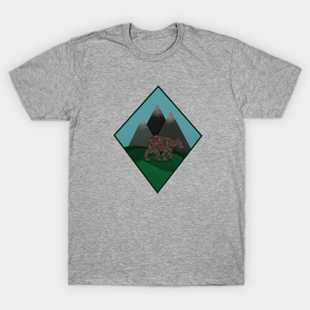 Geometric Bear and Mountains T-Shirt by Roommates